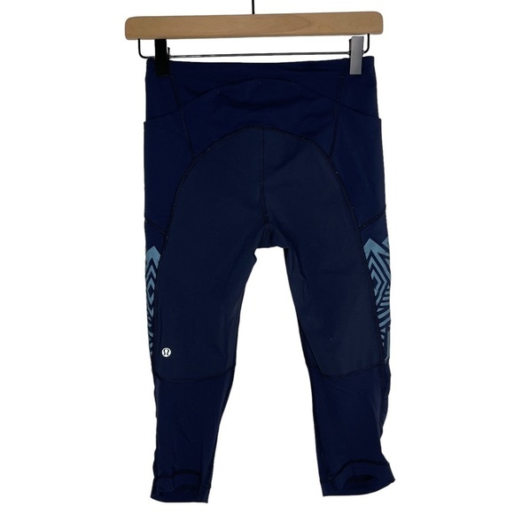 Lululemon Crop Legging Womens 4 Stash It Crop Pant Athletic Gym Work Out Run - Picture 5 of 9